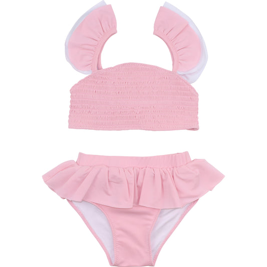 Pink Ruched Lycra Bikini