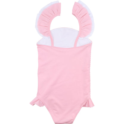 Pink Ruched Lycra Swimsuit