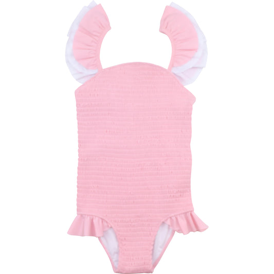 Pink Ruched Lycra Swimsuit