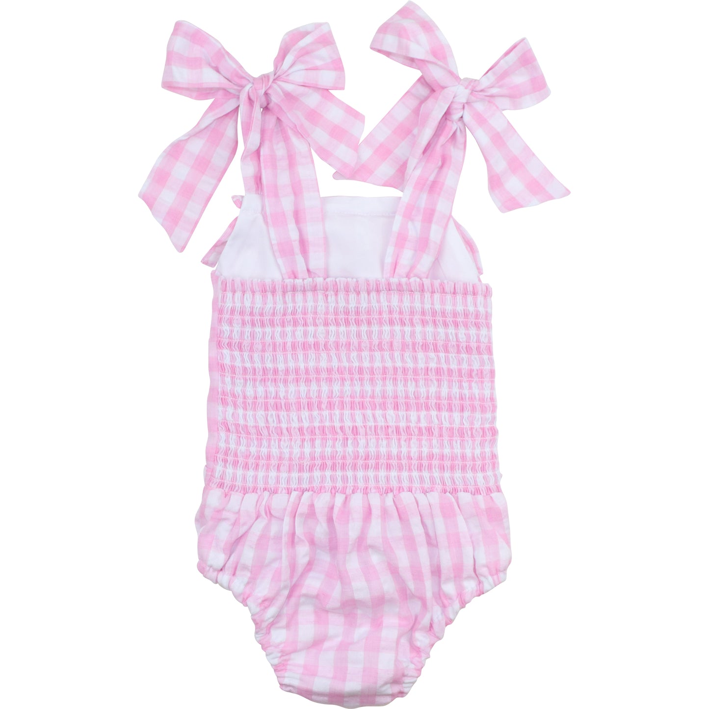 Pink Check Seersucker Ruched Swimsuit