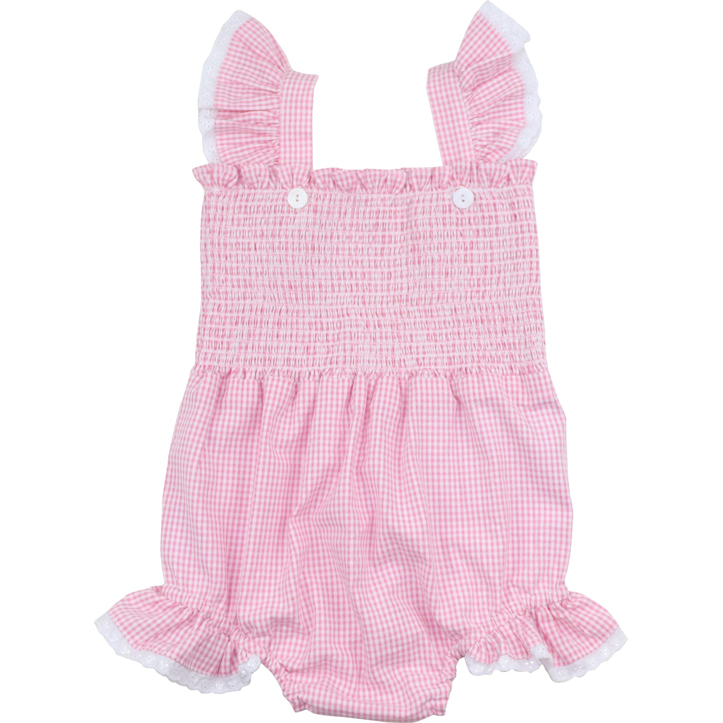 Pink Gingham Seersucker Ruched Vintage Swimsuit