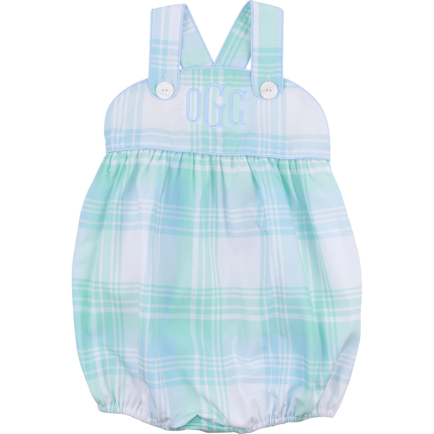 Blue And Mint Plaid Bubble