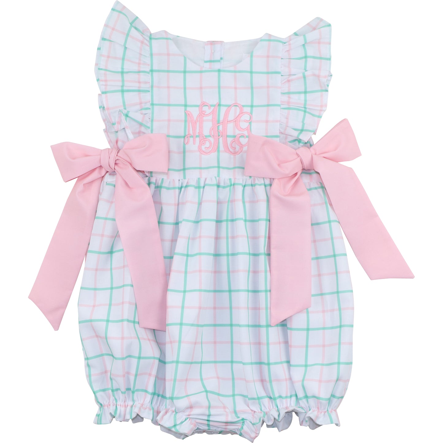 Pink And Green Windowpane Bow Bubble