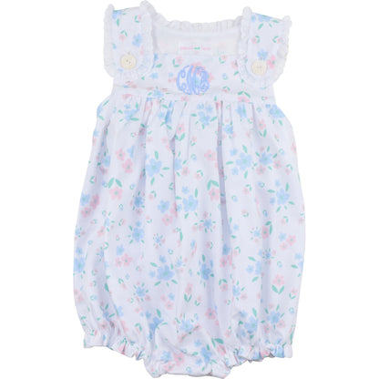 Pink And Blue Floral Eyelet Bubble