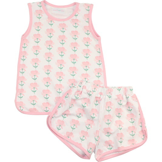 Pink And Green Floral Knit Play Set