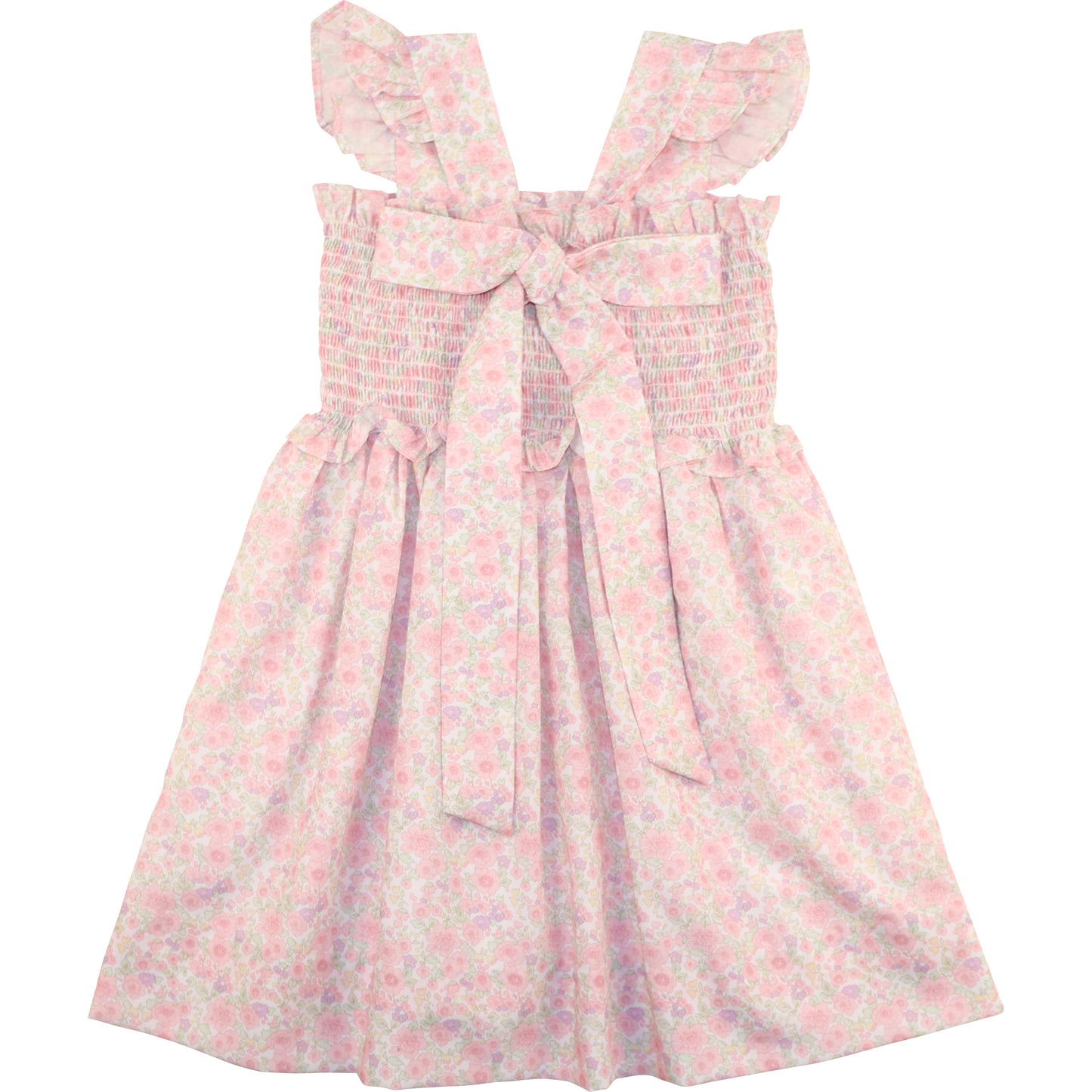 Floral Print Smocked Bow Dress