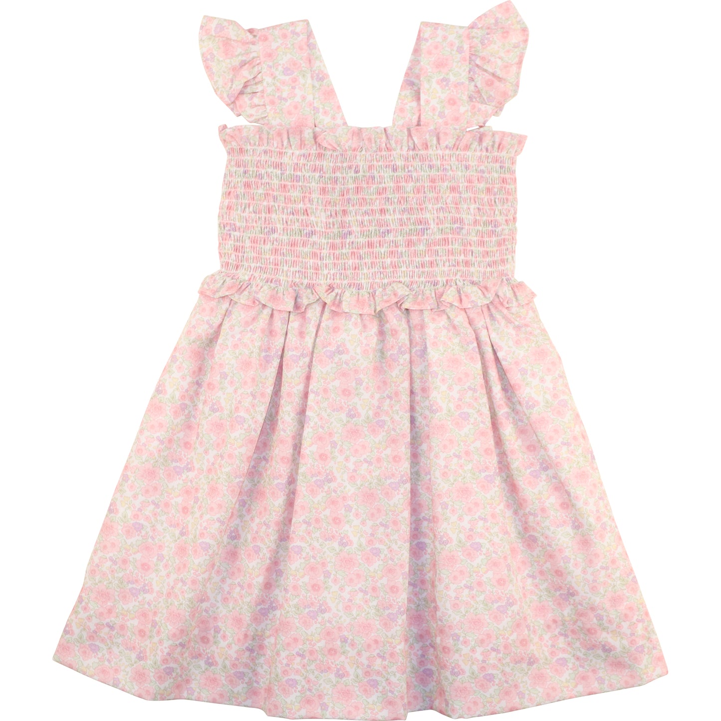 Floral Print Smocked Bow Dress