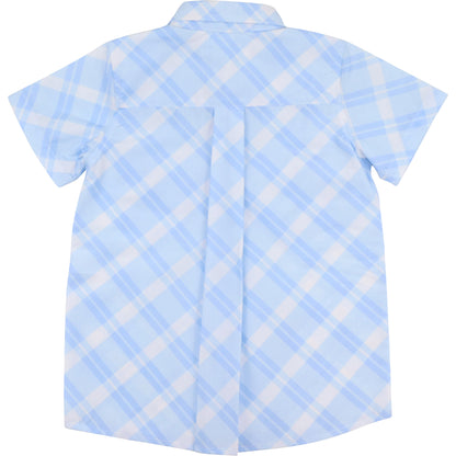 Blue Plaid Pearl Snap Shirt