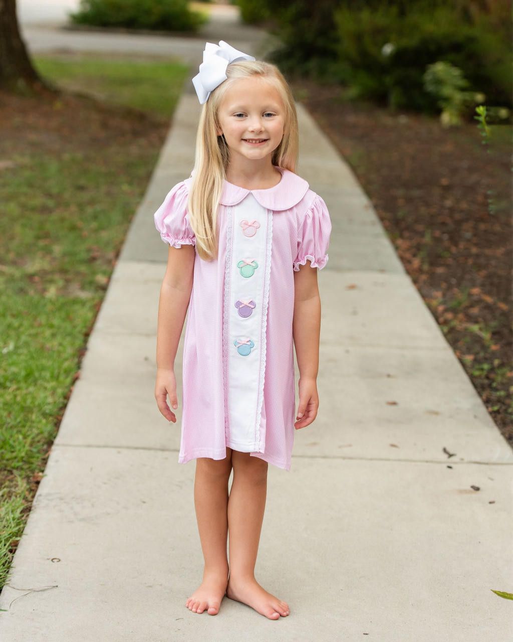 Pink Gingham Mouse Ears Dress