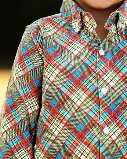 Corduroy Plaid Button Down Shirt