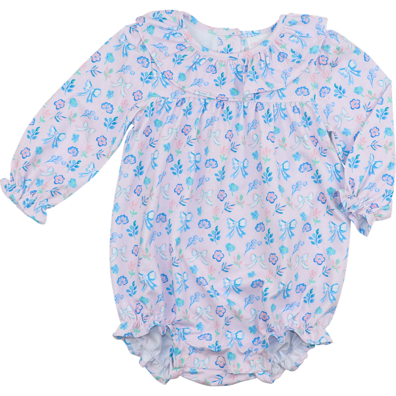 Pink And Blue Posey Print Knit Bubble