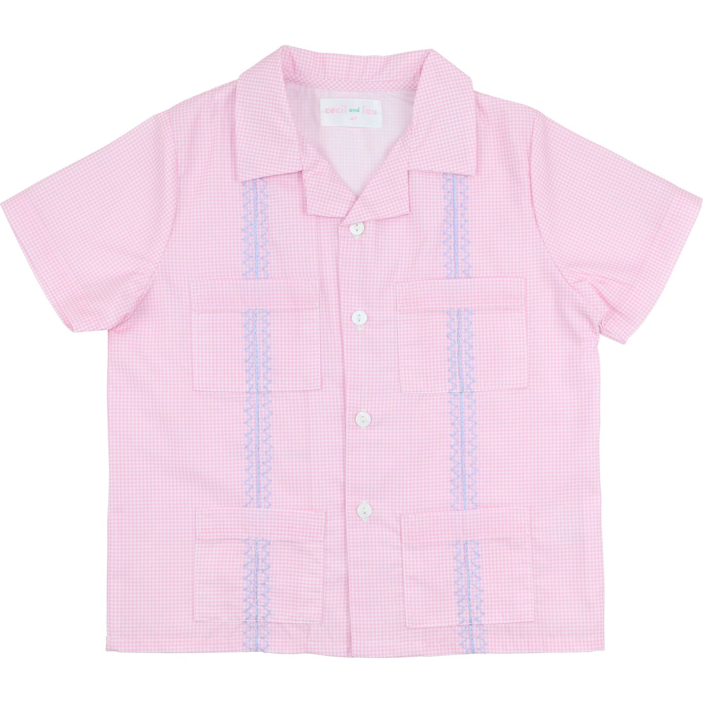 Pink And Blue Guayabera