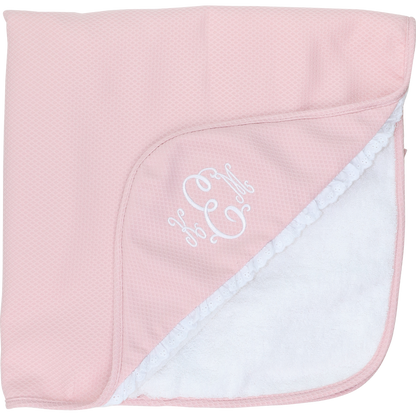 Pink Honeycomb Eyelet Hooded Towel