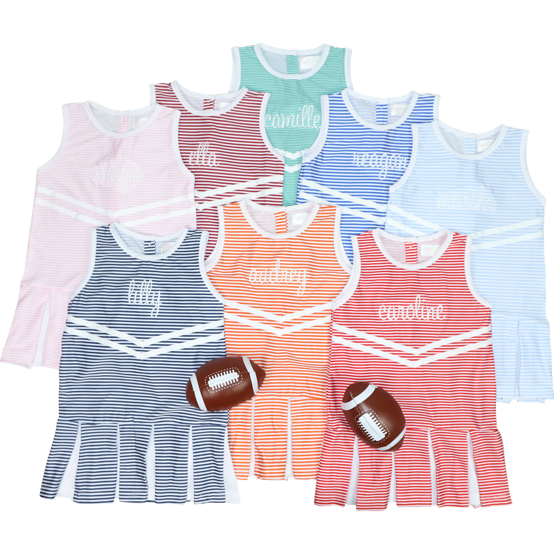 Pink Striped Lycra Tennis/Cheer Dress