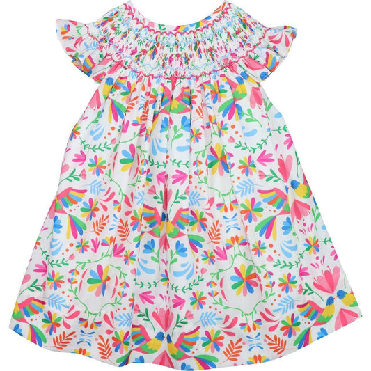 Multicolored Smocked Fiesta Dress