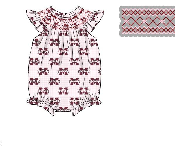 Officially Licensed Smocked Mississippi State Bubble