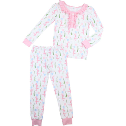 Pink Bunny And Balloon Knit Pajamas