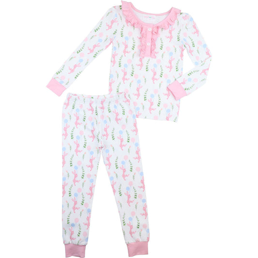 Pink Bunny And Balloon Knit Pajamas