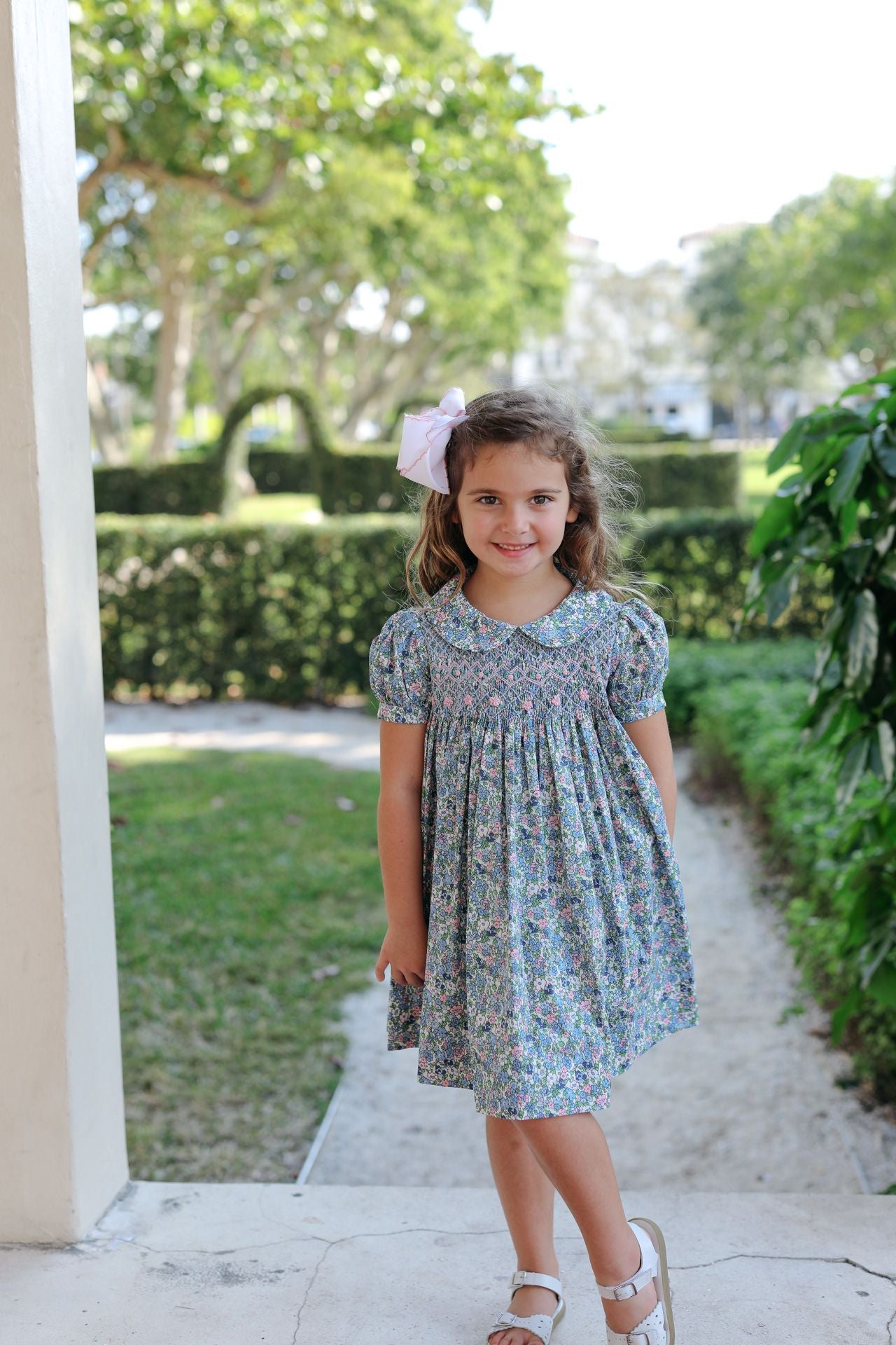 Pink Smocked Liberty Floral Dress