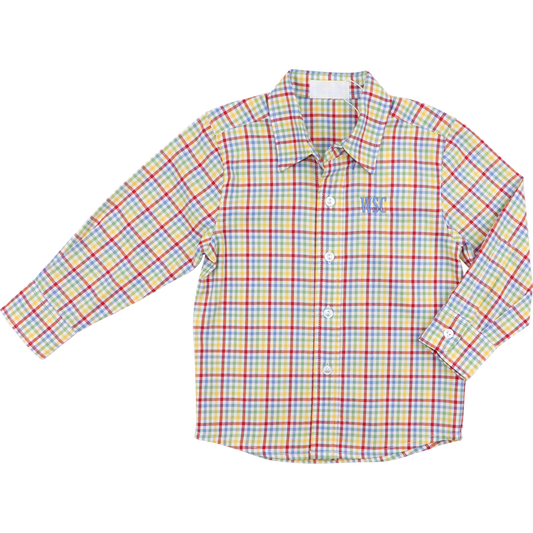 Multicolored Plaid Button Down Shirt