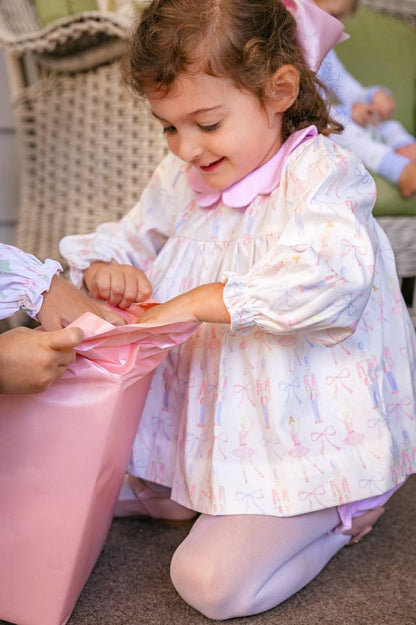 Pink Corduroy Nutcracker and Bow Diaper Set