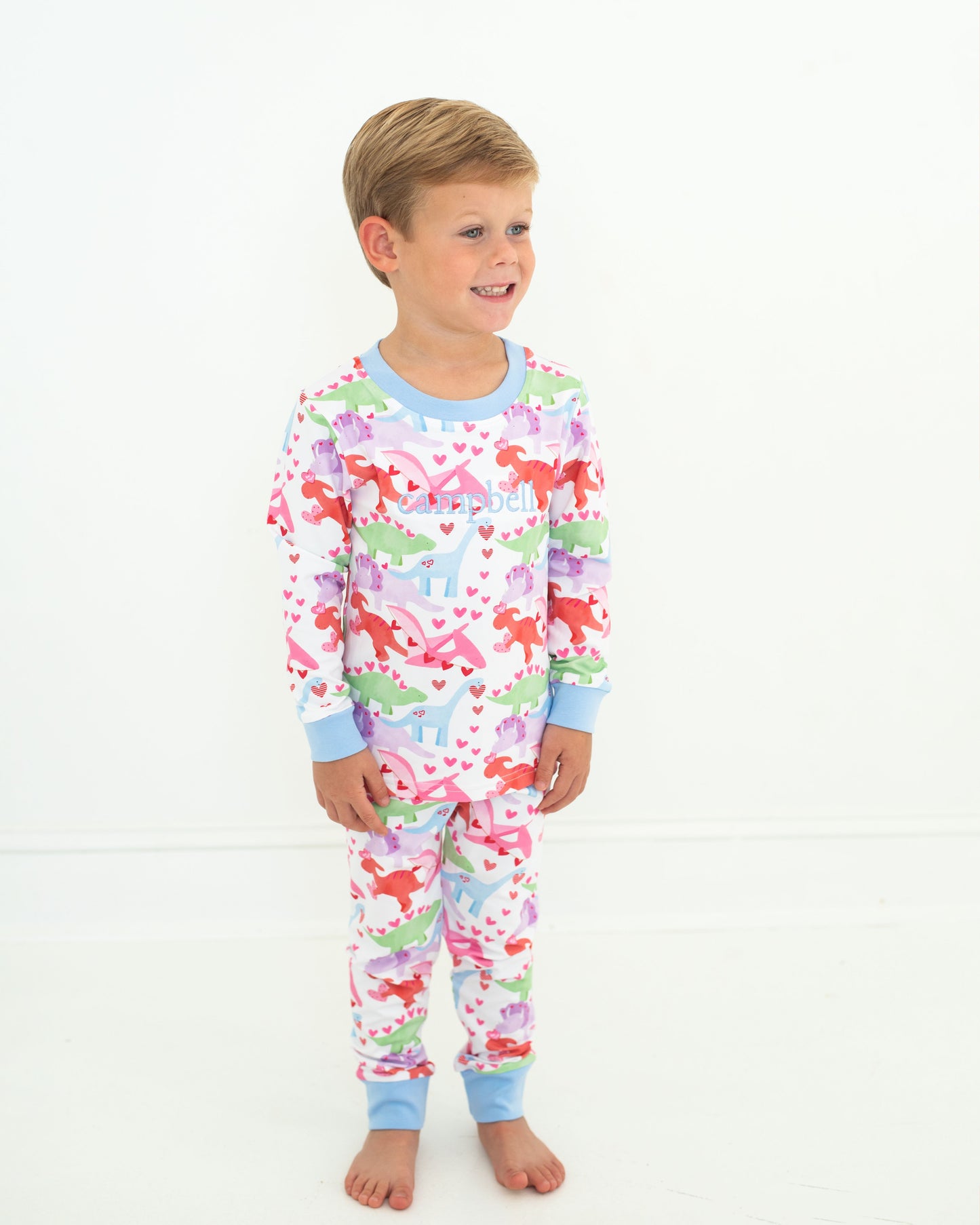 Valentine Dinosaur Knit Pajamas