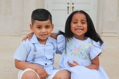 Blue Gingham Fiesta Dress