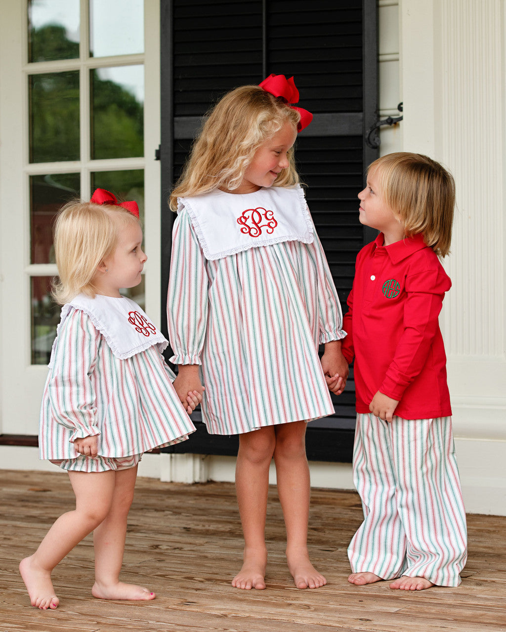 Red And Green Striped Dress