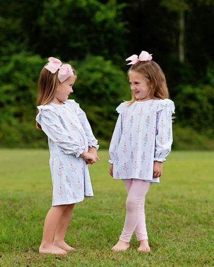 Pink Knit Nutcracker Ballerina Eyelet Dress