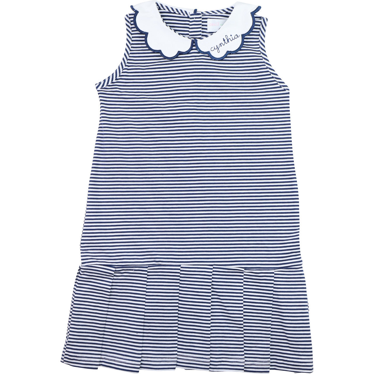 Navy Stripe Knit Tennis Dress