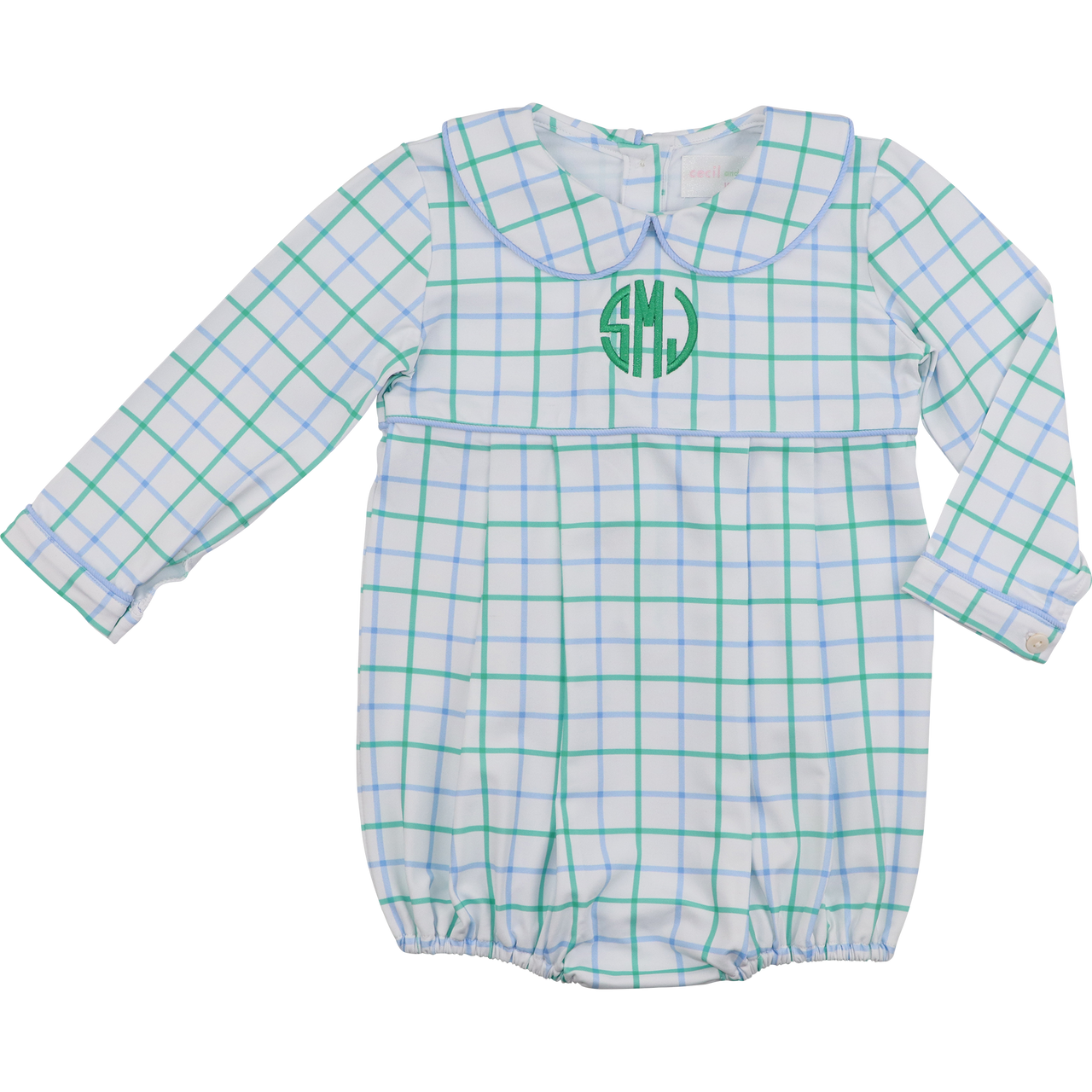 Green And Blue Windowpane Knit Bubble