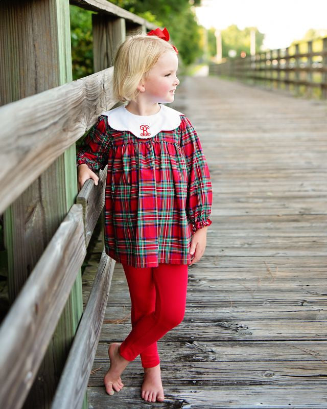 Red And Green Plaid Legging Set