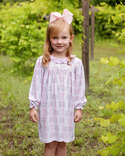 Pink Gingham And Floral Pumpkin Dress