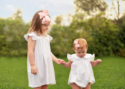 Pink And Green Bunny Print Knit Dress