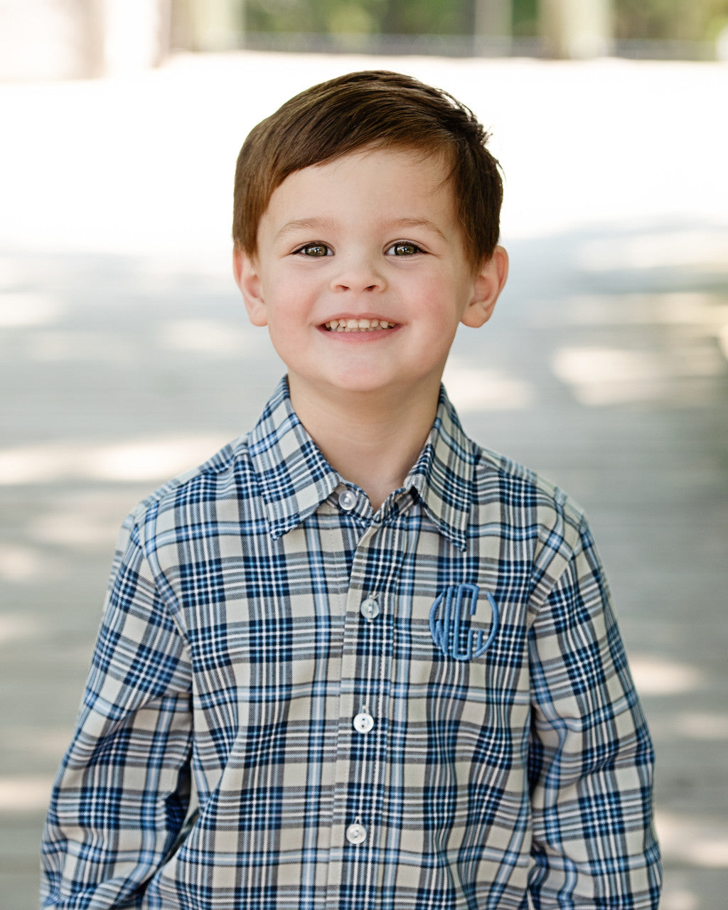 Navy And Blue Plaid Button Down Shirt