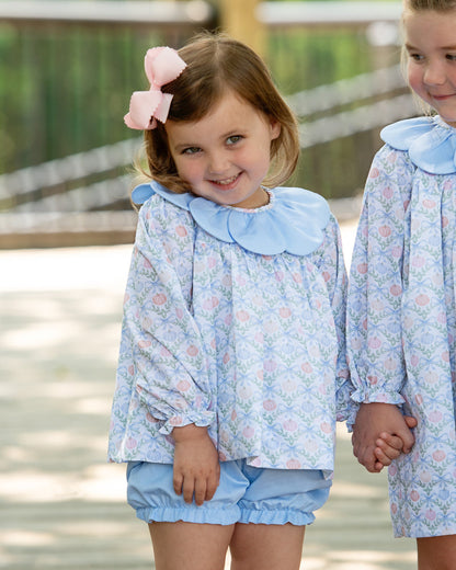 Blue Pumpkins And Vines Bloomer Set