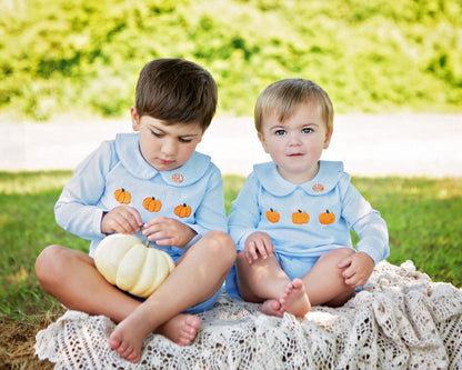 Blue Crochet Pumpkin Short Set