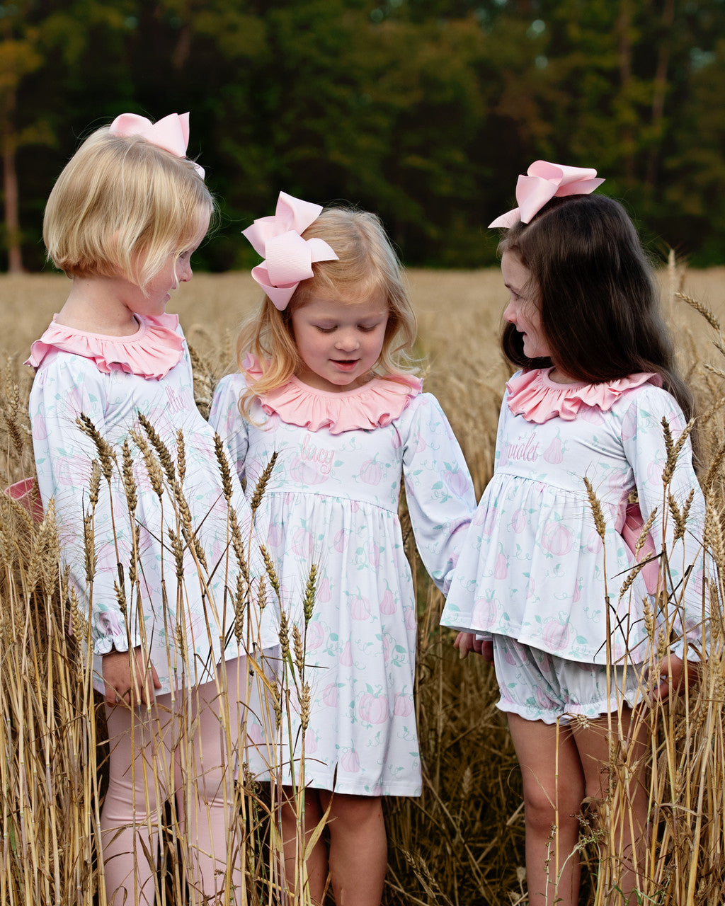 Pink And Mint Pumpkin Print Dress