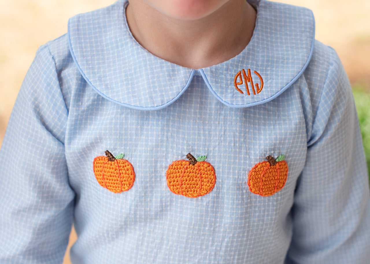 Blue Crochet Pumpkin Pant Set