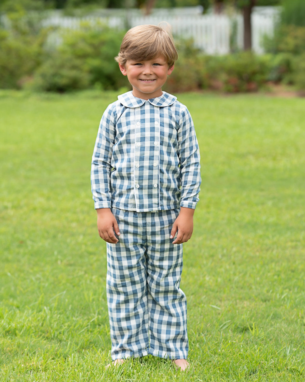 Blue Check Pant Set