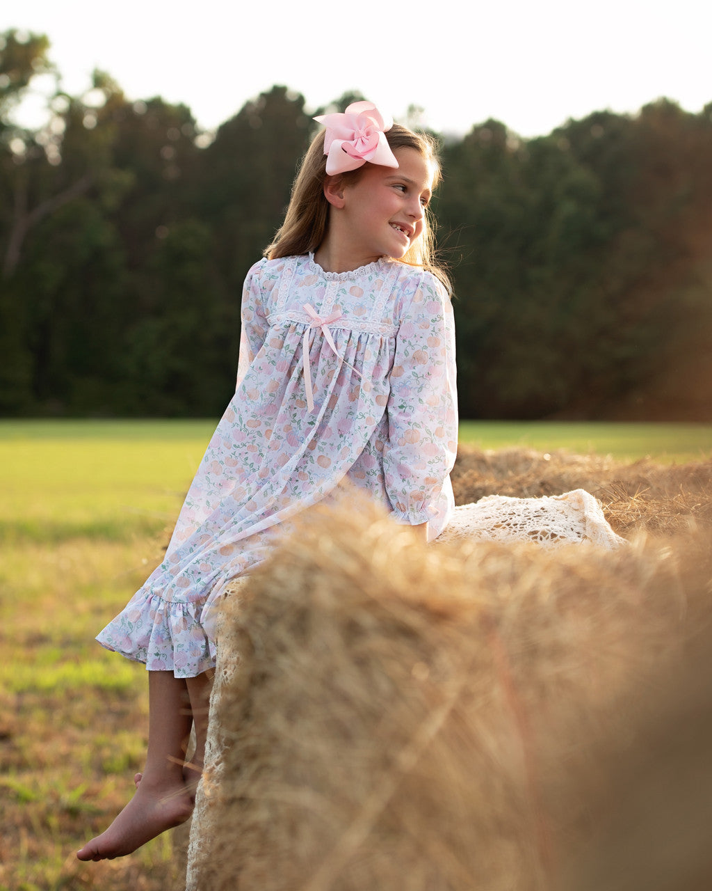 Pink And Orange Pumpkin Patch Nightgown