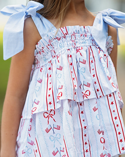 Patriotic Shoulder Tie Dress