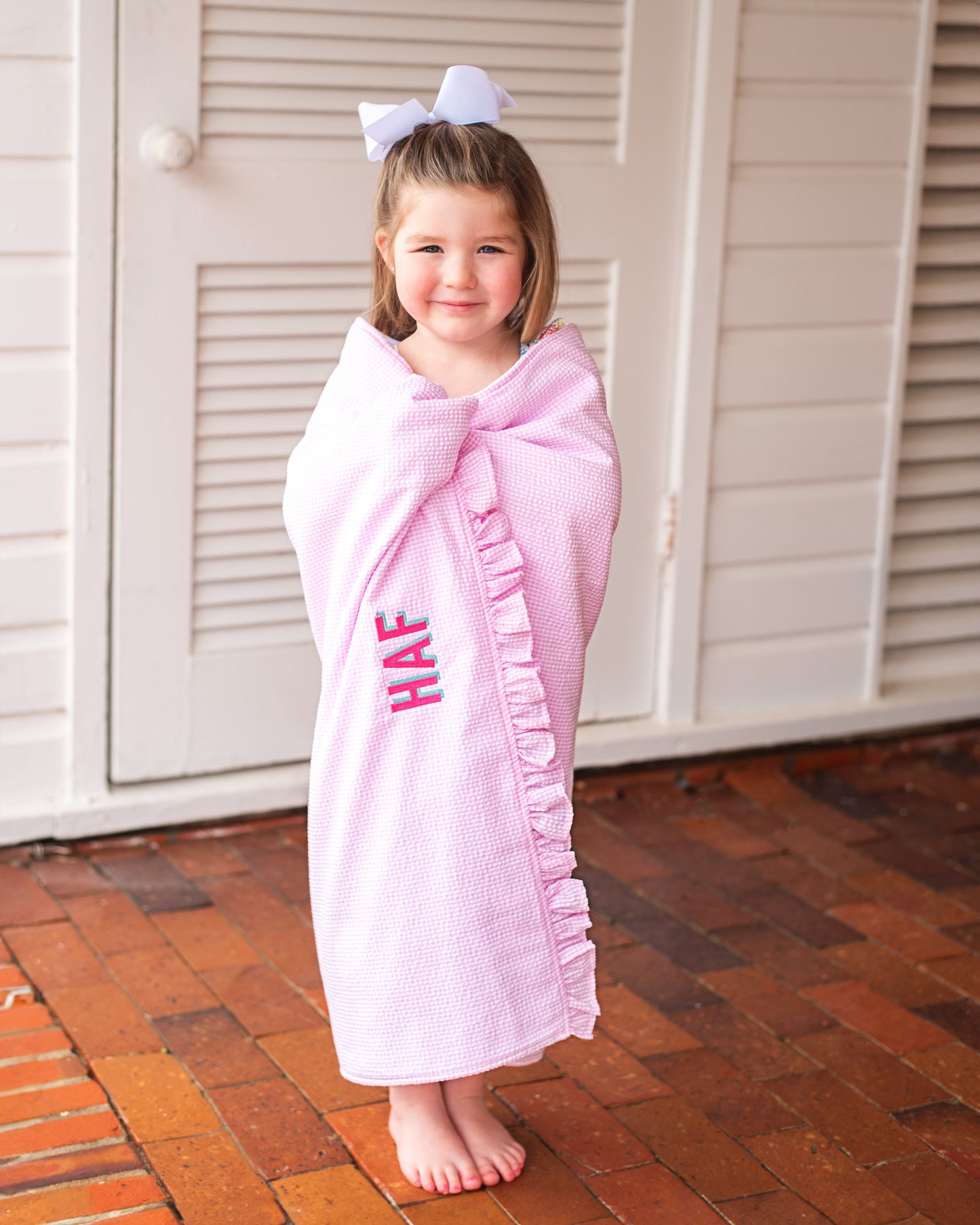 Pink Gingham Terry Towel