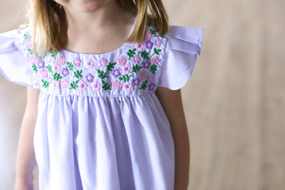 Lavender Striped Fiesta Dress