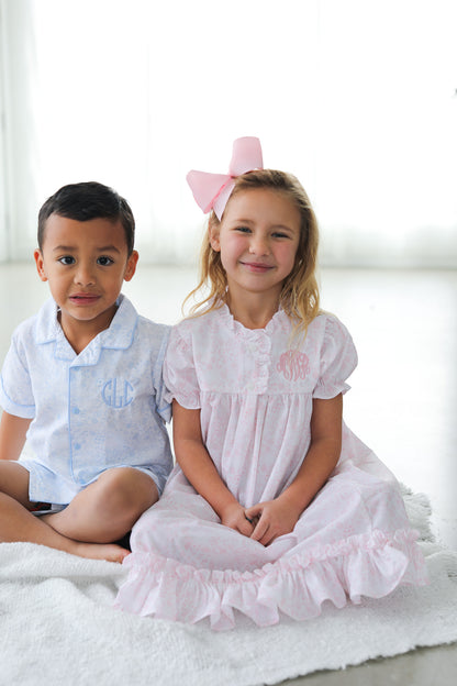 Pink And White Easter Print Night Gown