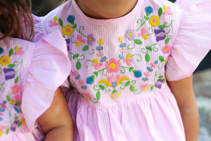 Pink Gingham Fiesta Dress