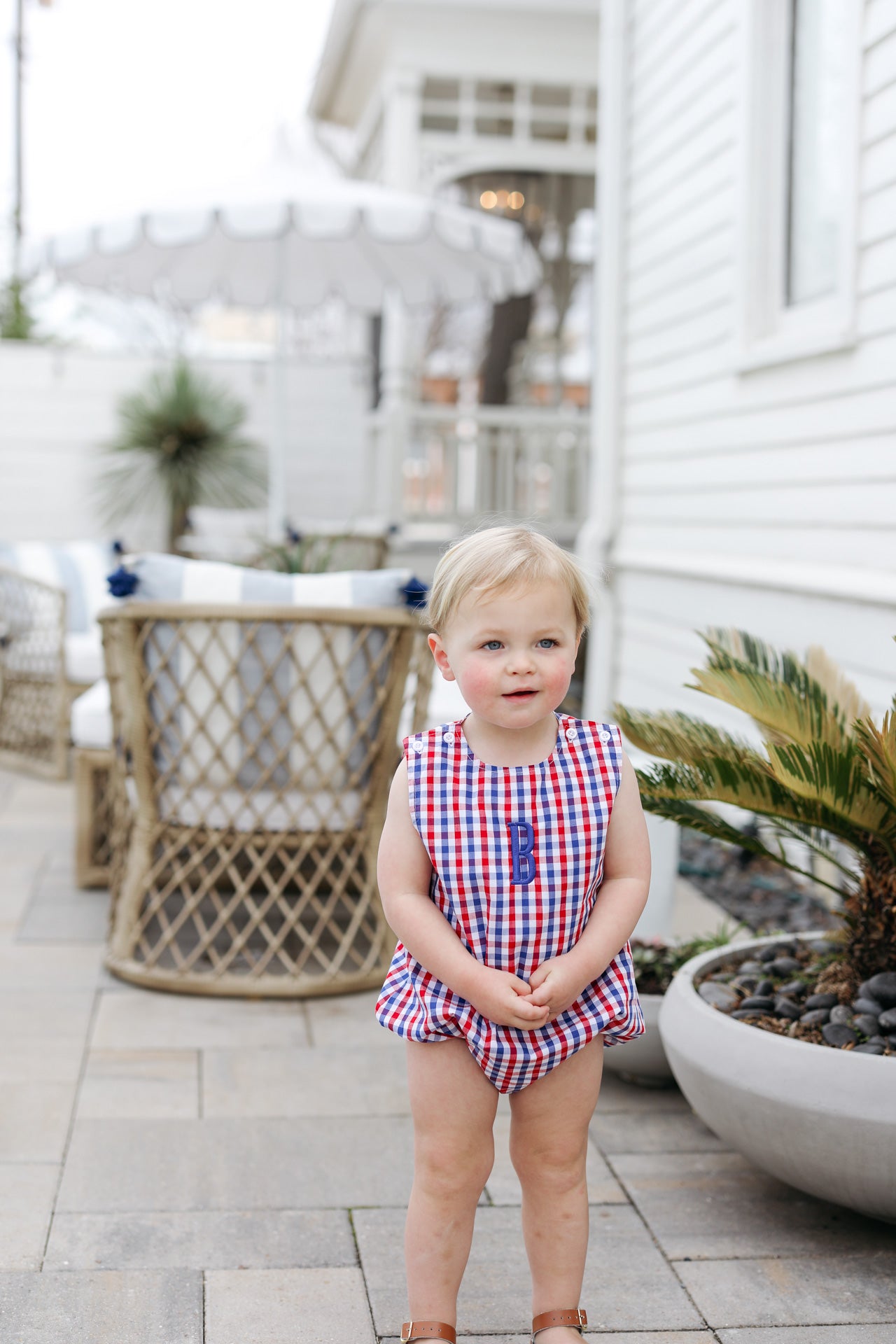 Navy And Red Check Bubble