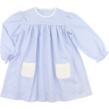 Blue Gingham Pocket Dress