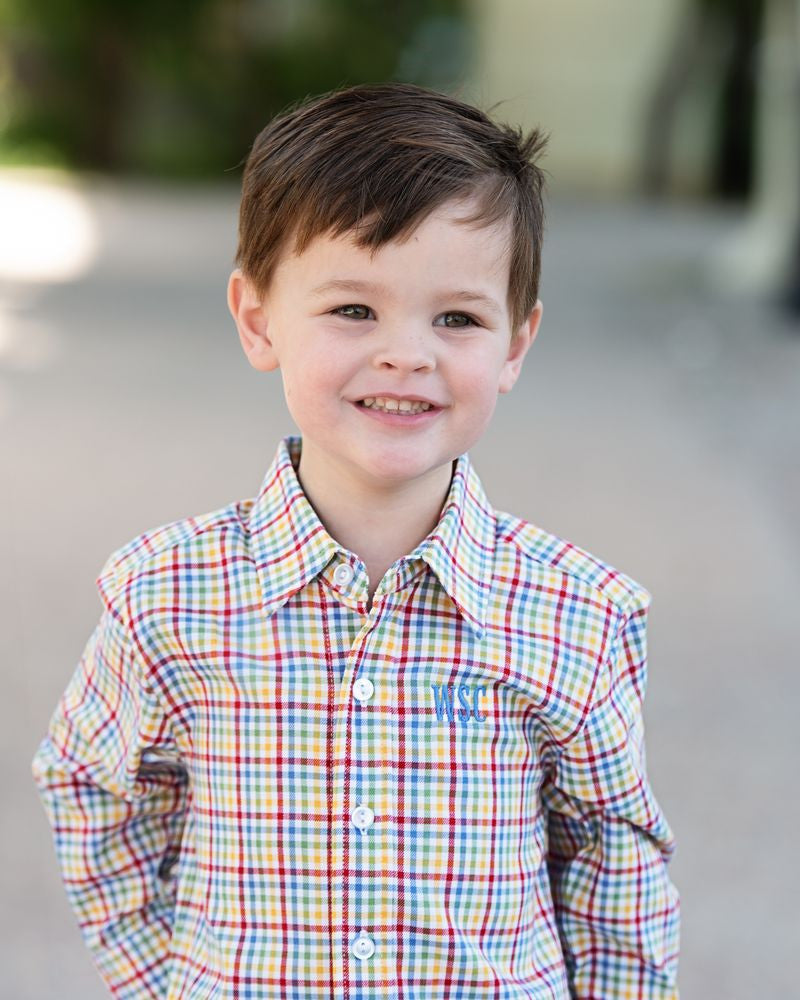 Multicolored Plaid Button Down Shirt