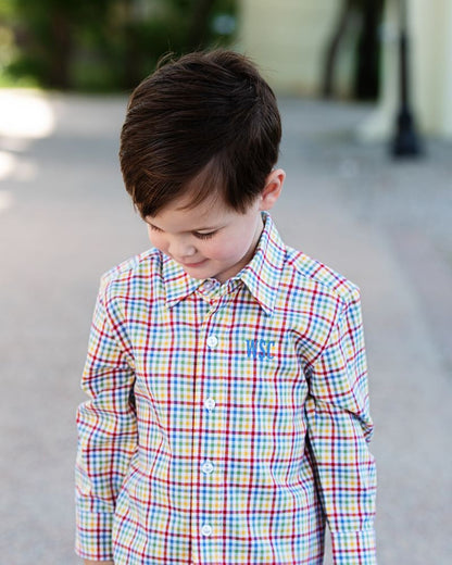 Multicolored Plaid Button Down Shirt